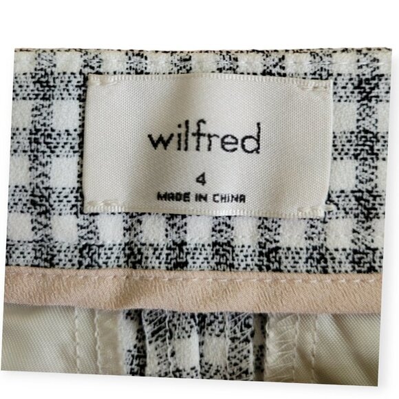 Aritzia Wilfred Kick Flare Gingham Pant Navy Size 4 - Picture 9 of 11